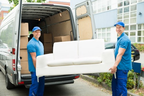 Removal team planning a safe moving operation