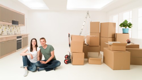 Packed household boxes ready for a Chelsea removals service